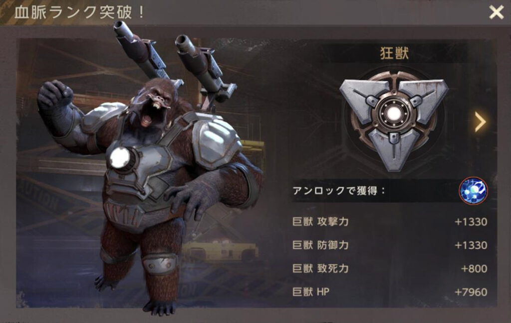 巨獣ー血脈ランク・狂獣