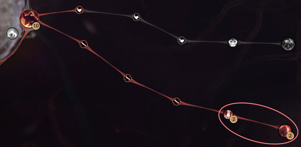 巨獣スキル「刺突のオーラ」「集束加速」の位置