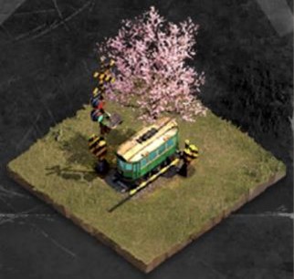 青春の踏切電車