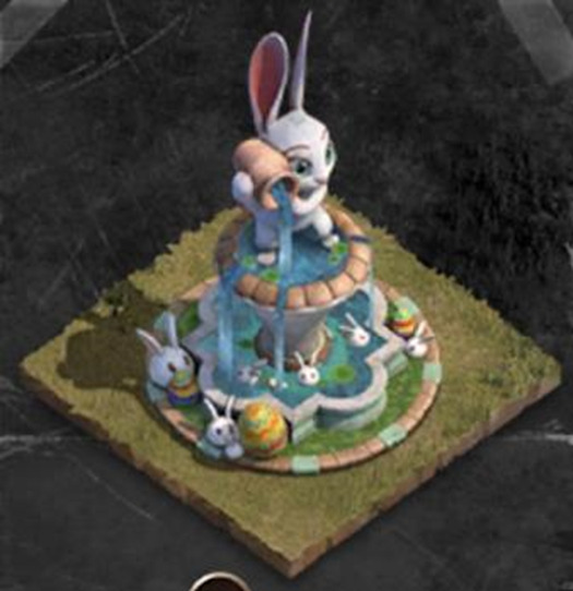 基地施設ー装飾物（戦闘効果系）の「うさぎの噴水」