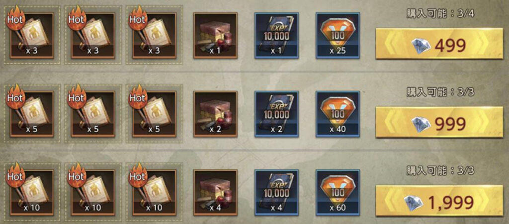 [VIP]パックに含まれるVIPポイント