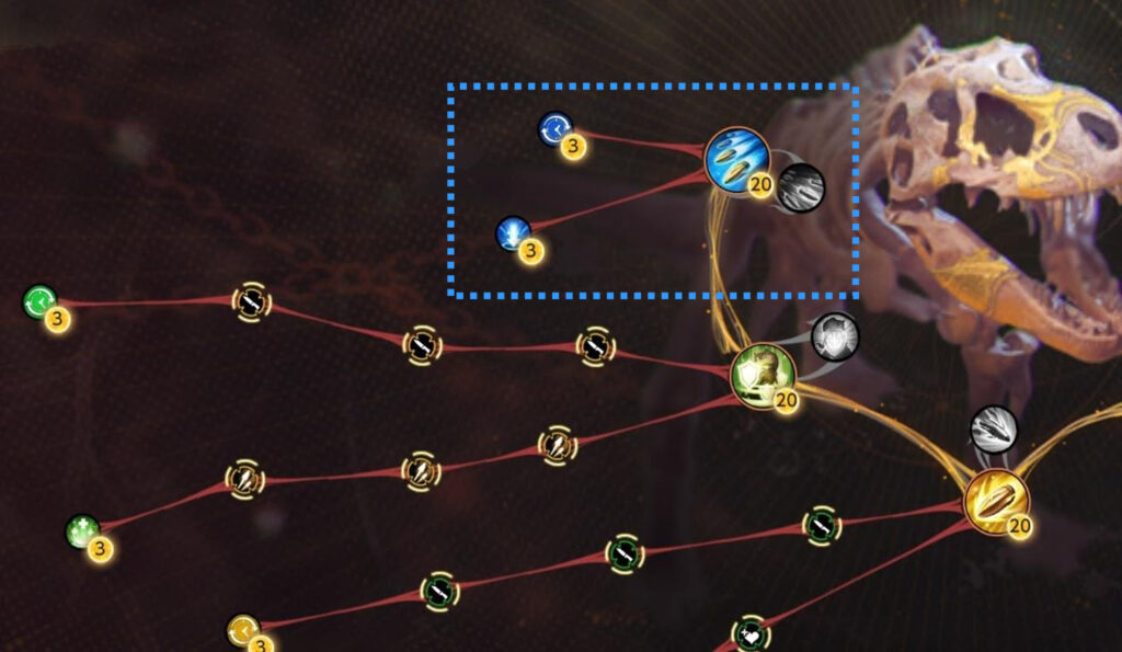 巨獣2号（恐竜）スキル「狂乱射撃系列」の位置