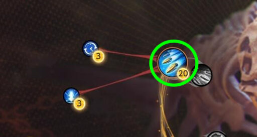 巨獣2号（恐竜）スキル「狂乱射撃」の位置